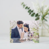 Trouwkaart Trouw Dankjewel Bruid & Bruidegom Foto Briefkaart (Staand voorkant)