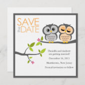 Trouwkaart Uil Koppel Save the Date (Voorkant / Achterkant)