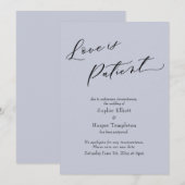 Trouwkaart uitgesteld bruiloft Stof Blauw Love is Kaart (Voorkant / Achterkant)