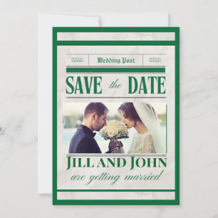Trouwkaart 'Vintage Krant' Save the Date