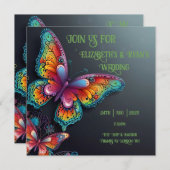 Trouwkaart Vlinder Romantische Whimsical Bruiloft Save The Date (Voorkant / Achterkant)