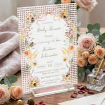 Trouwkaart voor 'Mommy to Bee' baby shower in aqua