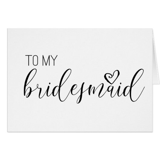 trouwkaart voor TO MY bridesmaid (Voorkant Horizontaal)