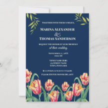 Trouwkaart Waterverf Gele Papegaai Tulpen