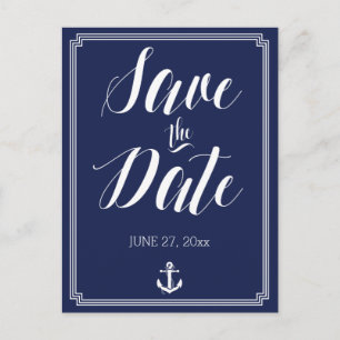 Trouwkaart Zeevaart Save The Date Postkaarten Fram Aankondigingskaart