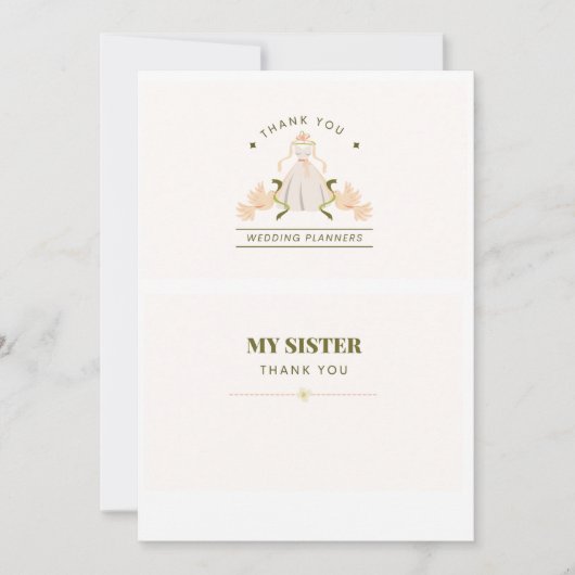Trouwkaarten - dank u mijn zus (Voorkant)