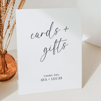 Trouwkaarten en geschenken Modern minimalistisch s Reclamebord Met Voetstuk