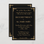 Trouwkaarten in art deco-stijl in de stijl van Gat Kaart (Voorkant / Achterkant)