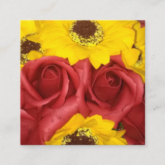 trouwkaarten met foto rode rozen zonnebloem informatiekaartje