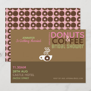 TROUWKAARTJE COFFEE DONUTS Roze Choc Kaart
