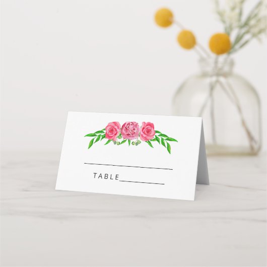 Trouwkaartjes met blozende bloemen (Voorkant)