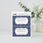 Trouwkaartjes Navy Silver Stars Jongensluier Raffl Uitnodiging Briefkaart (Staand voorkant)