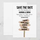 Trouwkaartjes voor camping bruiloft save the date kaart (Voorkant / Achterkant)