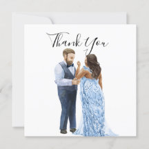 Trouwkaartjes voor interraciale koppels met bedank