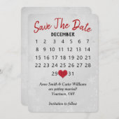 Trouwkalender 'Bewaar de datum' Zilveren Sneeuwvlo Kaart (Voorkant / Achterkant)