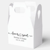 Trouwkalligrafie Heart Love Is Sweet Snoep Bedankdoosjes (Geopend)