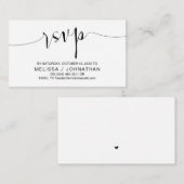 Trouwkalligrafie, zwart script, diner RSVP Informatiekaartje (Voorkant / Achterkant)