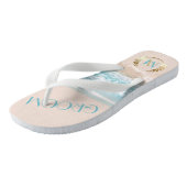Trouwkamer FlipFlops | Modern Monogram strand Teenslippers (Schuin)