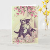 Trouwkatten Blank  Kaart (Gele Bloem)