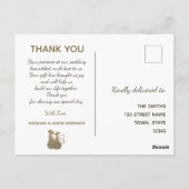 Trouwkattenkoppel Golden Elegant Dank u Briefkaart (Achterkant)