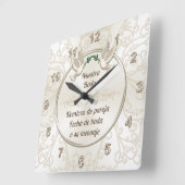 Trouwklok, gepersonaliseerd in het Nederlands Vierkante Klok (Hoek)