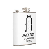 Trouwknecht zwarte vlinderdas heupfles (Rechts)