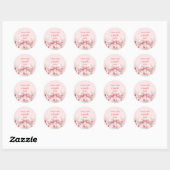 Trouwknoop strik roze bloemen Bruidsmeisjesfeest Ronde Sticker (Vel)