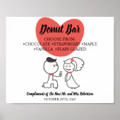 Trouwkoppel Donut Bar Bruidsfeest Trouwfeest  Poster (Voorkant)