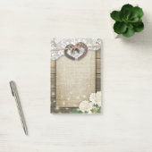 Trouwkoppel Hoefijzer Hart Kant Hydrangea Hout Post-it® Notes (Kantoor)