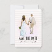 Trouwkoppel Illustratie Save The Date Kaart (Voorkant)