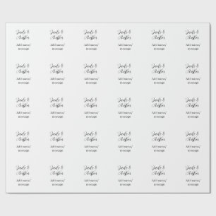 Trouwkoppel naam bericht datum romantisch elegant cadeaupapier