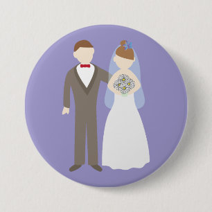 Trouwkoppel Ronde Button 7,6 Cm