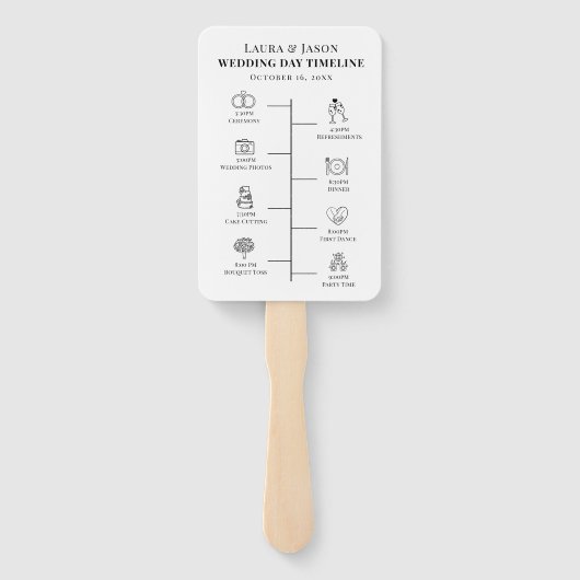 Trouwkrant Hand Fans, Wedding Program Fans Handwaaier (Achterkant)