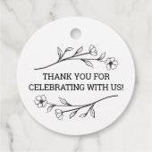 Trouwlabel met wilde bloemenmonogram bedankjes labels (Achterkant)