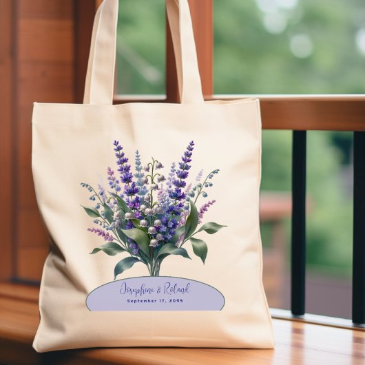 Trouwlavendellelie van de vallei tote bag