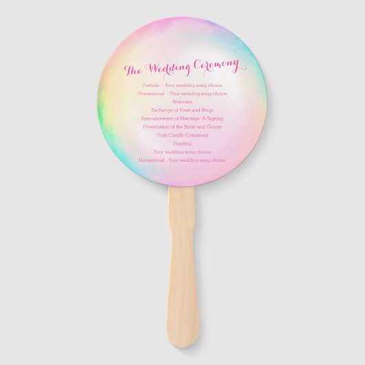 Trouwliefde is in de lucht bubbel kunst programma handwaaier (Achterkant)