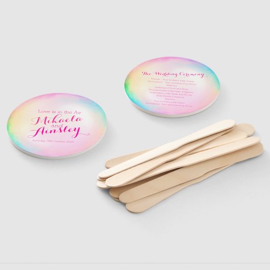 Trouwliefde is in de lucht bubbel kunst programma handwaaier (Niet-gemonteerd)