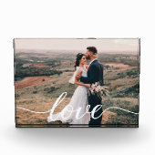 Trouwliefdes Script Persoonlijke Fotocadeau Fotoblokken (Voorkant)