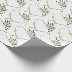 trouwlint hart met roos en klimop boeket cadeaupapier