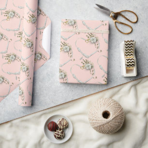 trouwlinthart met roos en ive bouquet cadeaupapier