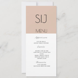 Trouwlogo Eenvoudig Kleurblok Diner Tan Menu