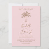 Trouwlogo met monogram Palmboom Save The Date (Voorkant)
