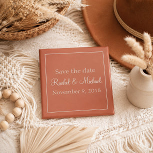 Trouwmagnet Terracotta Romance Save the Date Magneet