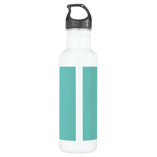 Trouwmeisje Monogrammen Trouwcadeau Teal Wit Waterfles (Achterkant)