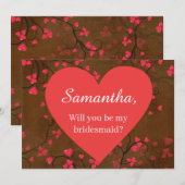 Trouwmeisje uitnodiging met mooie harten (Voorkant / Achterkant)