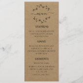 Trouwmenu Ambachtelijk Papier Menu (Voorkant)