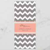 Trouwmenu Coral Grey Chevron Menu (Achterkant)