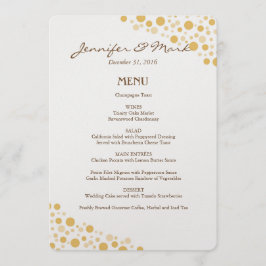 Trouwmenu Gouden Confetti Cirkels Menu