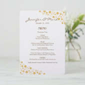 Trouwmenu Gouden Confetti Cirkels Menu (Staand voorkant)