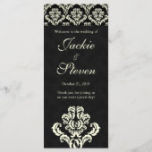 Trouwmenu Kaarten Formal Black Cream Suede (Achterkant)